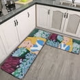 Alice in Wonderland Kitchen Mat, 2Piece Kitchen Rug, AntiFatigue