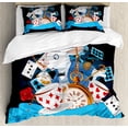 thumbnail image 1 of Alice in Wonderland Queen Size Duvet Cover Set, Rabbit Motion Cups Hearts and Flower Character Alice Cartoon Style, Decorative 3 Piece Bedding Set with 2 Pillow Shams, Multicolor, by Ambesonne, 1 of 3