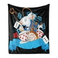 thumbnail image 1 of Alice in Wonderland Soft Flannel Fleece Throw Blanket, Rabbit Motion Cups Hearts and Flower Character Alice Cartoon Style, Cozy Plush for Indoor and Outdoor Use, 60" x 80", Multicolor, by Ambesonne, 1 of 6