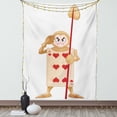 thumbnail image 1 of Alice in Wonderland Tapestry, Playing Card Illustration with Six of Hearts Alice Fiction, Wall Hanging for Bedroom Living Room Dorm Decor, 60W X 80L Inches, Ecru Pale Brown Red, by Ambesonne, 1 of 2