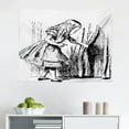 thumbnail image 1 of Alice in Wonderland Tapestry, Welcome Wonderland Black and White Floor Landscape Mushroom Lantern, Fabric Wall Hanging Decor for Bedroom Living Room Dorm, 2 Sizes, Multicolor, by Ambesonne, 1 of 1