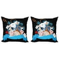 thumbnail image 1 of Ambesonne Cartoon Throw Pillow Cover 2 Pack, Wonderland Tale, 16", Multicolor, 1 of 6