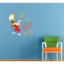 Alice in Wonderland White Rabbit Cartoon Decors Wall Sticker Art Design Decal for Girls Boys Kids Room Bedroom Nursery Kindergarten House Fun Home Decor Stickers Wall Art Vinyl Decoration (30x30 inch)