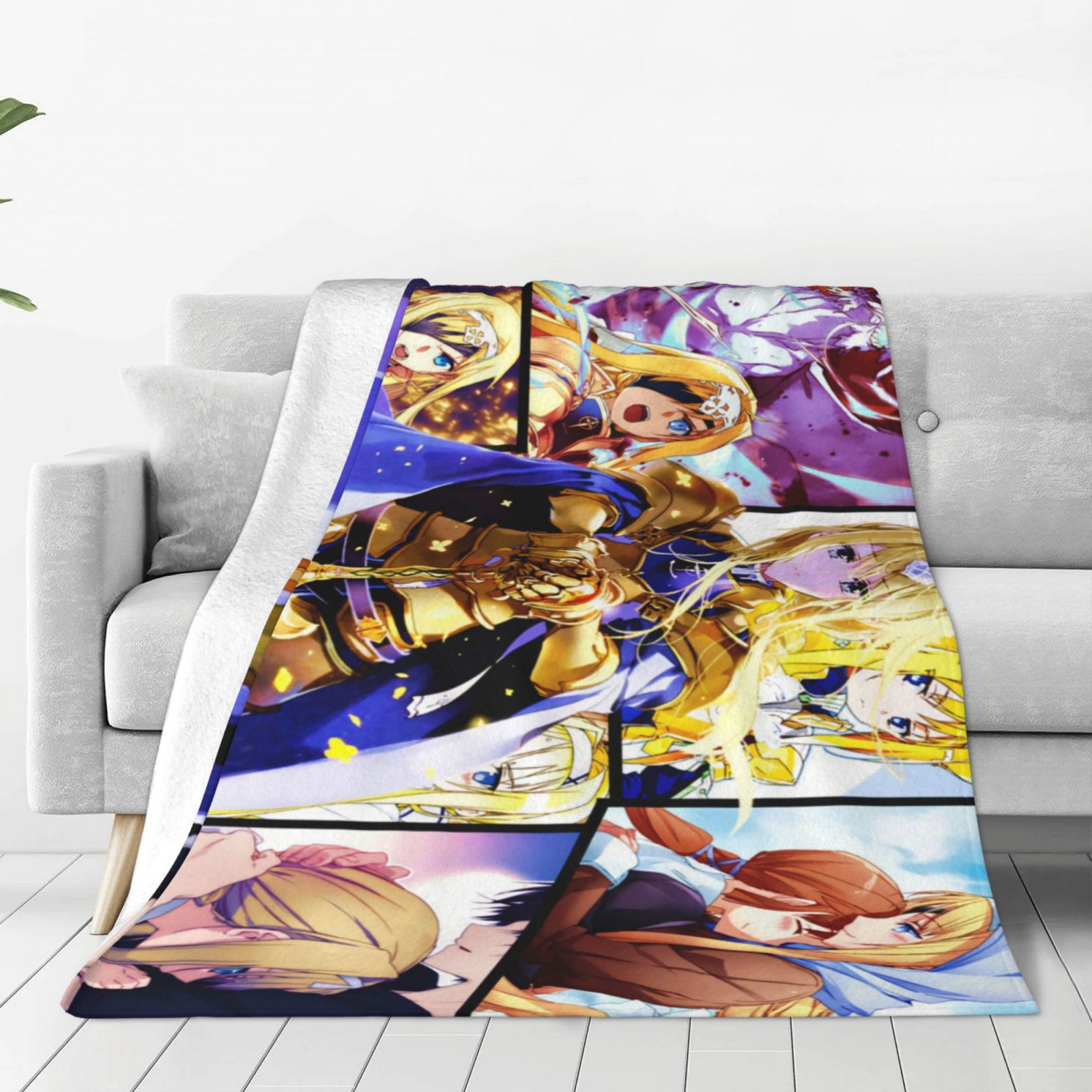 Alice Zuberg anime Soft Cozy Fleece Throw Blanket Plush Lightweight