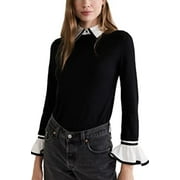 Alice and Olivia Justina Woven Combo Top
