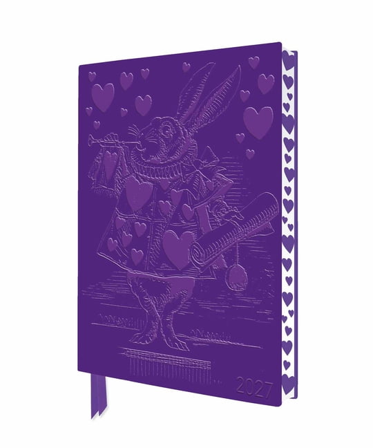 Alice's Adventures in Wonderland: White Rabbit 2027 Artisan Art Vegan Leather Diary Planner - Page to View with Notes, (Hardcover)