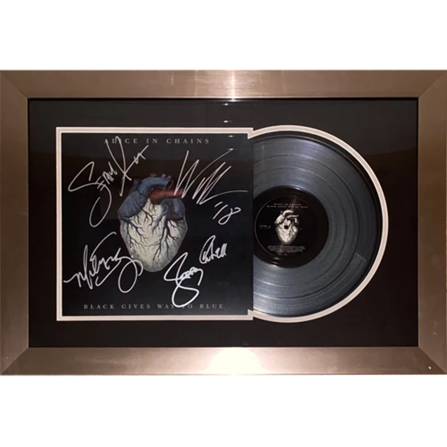 Alice in Chains Band Autographed Black Gives Way to Blue Deluxe Framed