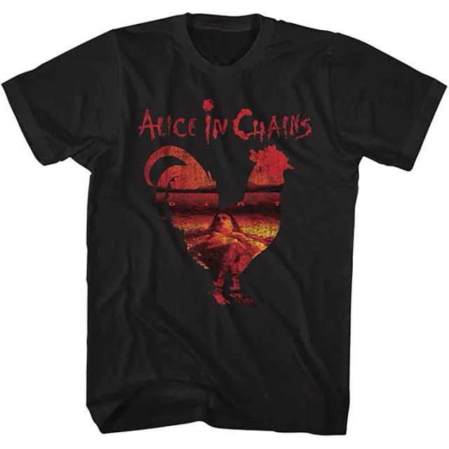 Alice in Chains TShirt Black Dirt Album Rooster Mens Short Sleeve T
