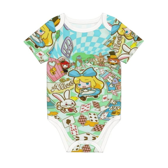 Alice in Wonden-Lan Jumpsuit Newborn Baby Bodysuit Infant Outfit 0-24Months Kids Short Clothes