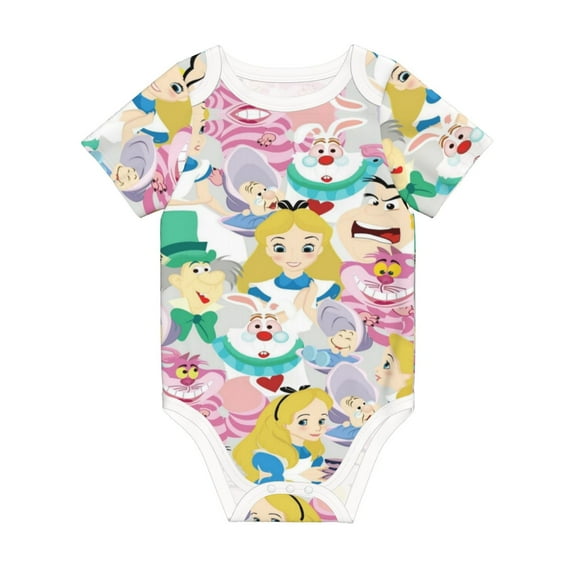 Alice in Wonden-Lan Jumpsuit Newborn Baby Bodysuit Infant Outfit 0-24Months Kids Short Clothes