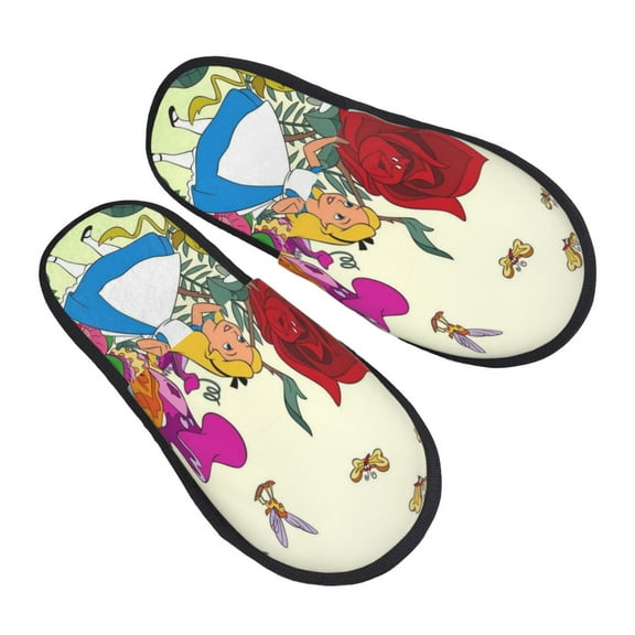 Alice in Wonden-Lan Slippers for Women Men Cotton Home Slippers Soft Fleece for Indoor Outdoor