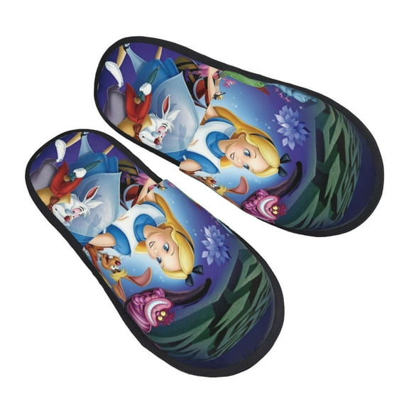 Alice in Wonden-Lan Slippers for Women Men Cotton Home Slippers Soft Fleece for Indoor Outdoor