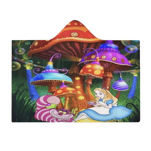 Alice in Wonden-Lan Wearable Fleece Blanket Hoodie Cloak Hooded Blanket 40"x50"