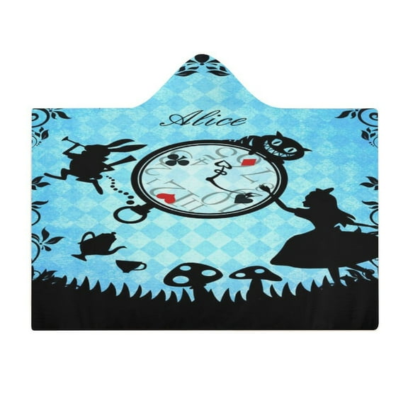 Alice in Wonden-Lan Wearable Fleece Blanket Hoodie Cloak Hooded Blanket 60"x80"