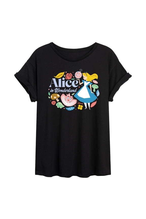 - Alice Icons - Juniors Oversized Graphic T-Shirt