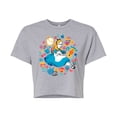 thumbnail image 1 of Alice in Wonderland - Alice With Icons - Juniors Cropped Cotton Blend T-Shirt, 1 of 5