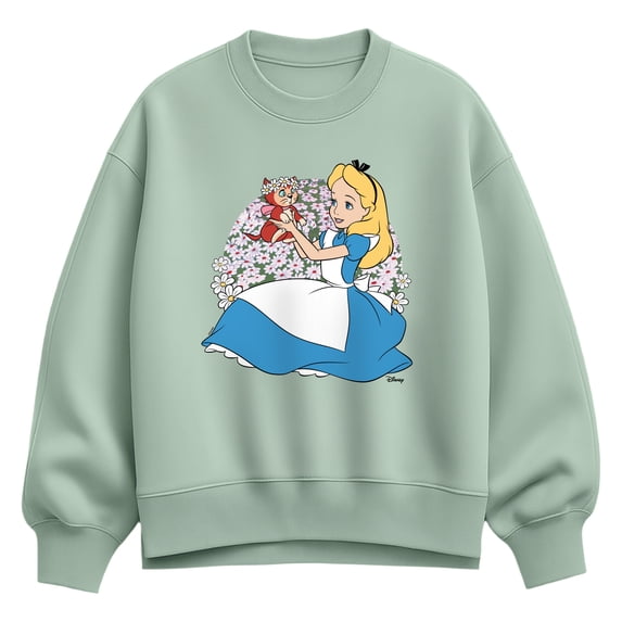 Alice in Wonderland - Alice and Dinah - Women's Oversized Fleece Crew Sweatshirt