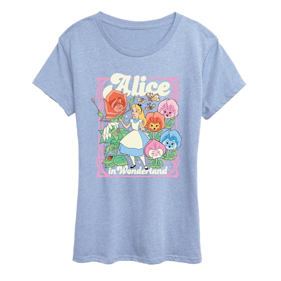 Alice in Wonderland - Alice and Flowers - Women's Short Sleeve Graphic T-Shirt
