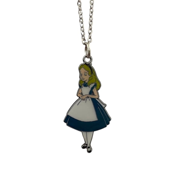 Alice in Wonderland Necklace Cartoon Character Figure Large Pendant