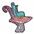 thumbnail image 1 of Alice in Wonderland Caterpillar Character 4" Tall Embroidered Iron On Patch, 1 of 1