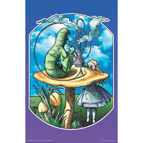Alice in Wonderland & Caterpillar by Mikio Kennedy Mini Poster- 11" x 17"