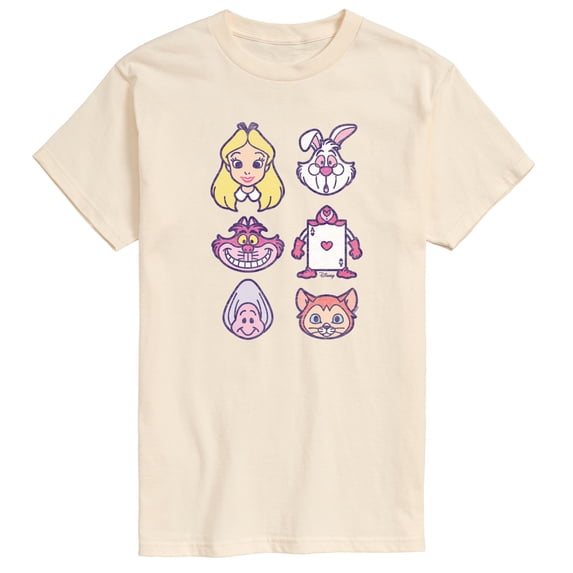 Alice in Wonderland - Character Face Grid - Men's Short Sleeve Graphic T-Shirt