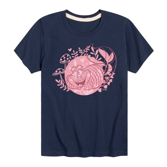 Alice in Wonderland - Cheshire Cat Pink - Youth Boys Short Sleeve Graphic T-Shirt