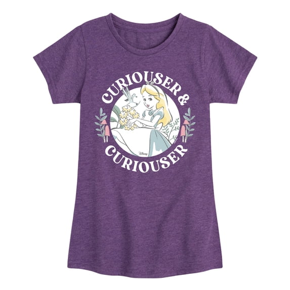 Alice in Wonderland - Curiouser and Curiouser - Youth Girls Fitted Short Sleeve T-Shirt