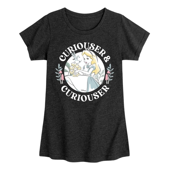 Alice in Wonderland - Curiouser and Curiouser - Youth Girls Fitted Short Sleeve T-Shirt