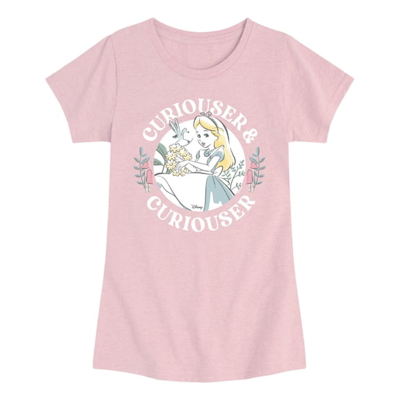 Alice in Wonderland - Curiouser and Curiouser - Youth Girls Fitted Short Sleeve T-Shirt