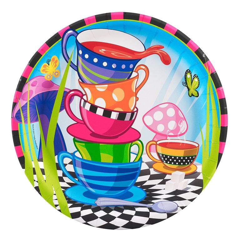 9 Alice in Wonderland Tea Party Plates, 8ct 