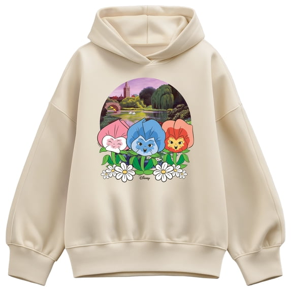 Alice in Wonderland - Flower Row Women's Oversized Fleece Hoodie Sweatshirt