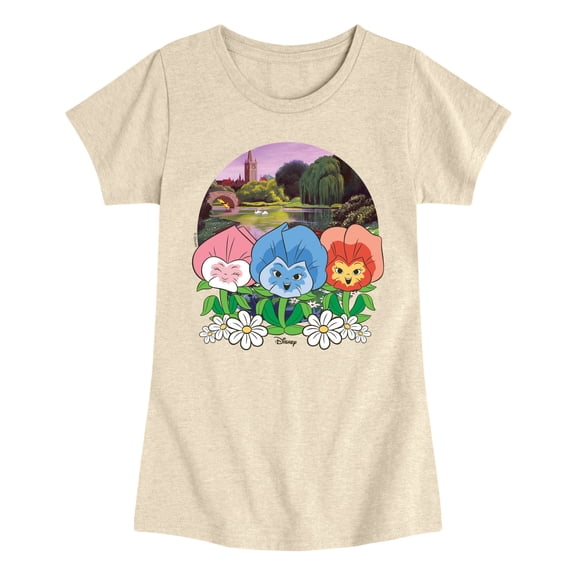 Alice in Wonderland - Flower Row - Youth Girls Fitted Short Sleeve T-Shirt