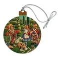 thumbnail image 1 of Alice in Wonderland Garden Party Wood Christmas Tree Holiday Ornament, 1 of 7
