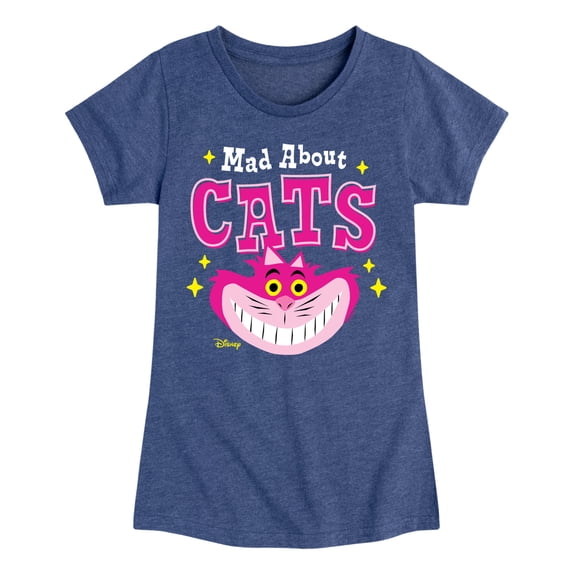 Alice in Wonderland - Mad About Cats - Youth Girls Fitted Short Sleeve T-Shirt