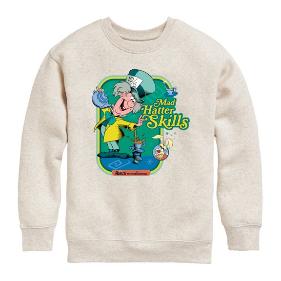 Alice in Wonderland - Mad Hatter Skills - Youth Boys Crew Fleece Sweatshirt