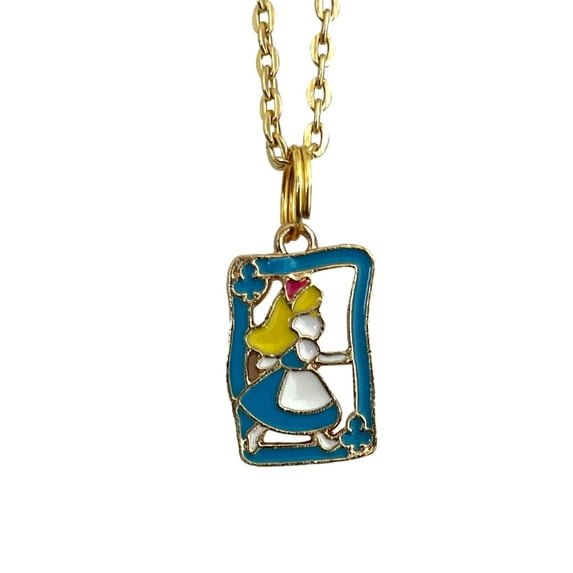 Alice in Wonderland Necklace Cutout Inside Card Design Charm Pendant