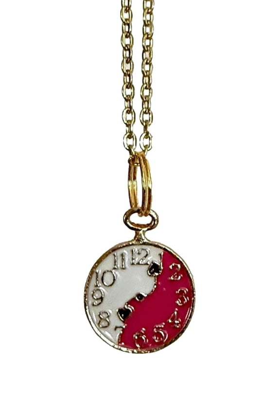 Alice in Wonderland Necklace Pocket Watch Design Small Pendant