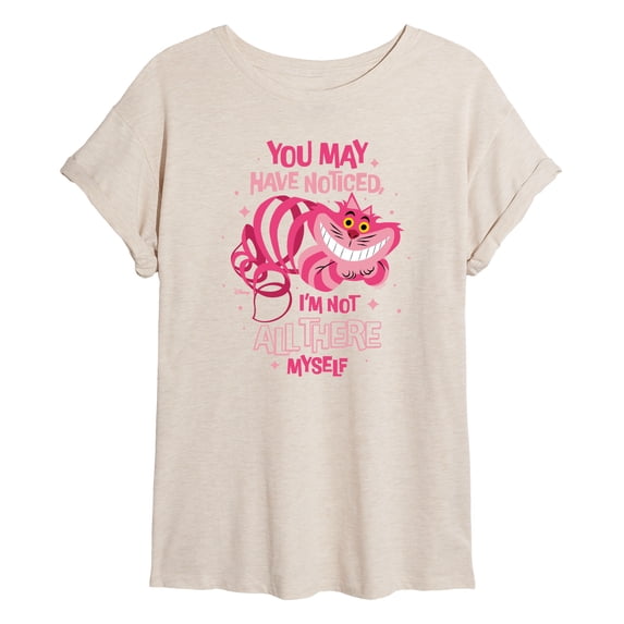 Alice in Wonderland - Not All There - Juniors Oversized Graphic T-Shirt