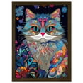 thumbnail image 1 of Alice in Wonderland Original Cheshire Cat Colourful Psychedelic Floral Pattern Artwork Framed Wall Art Print A4, 1 of 4