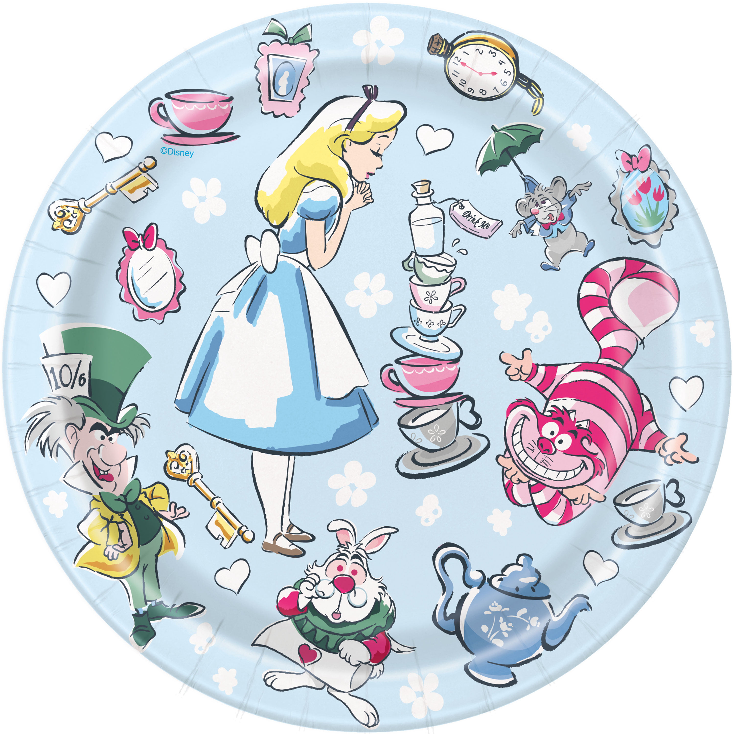 Alice in Wonderland Paper Dessert Plates, 7in, 24ct - Walmart.com