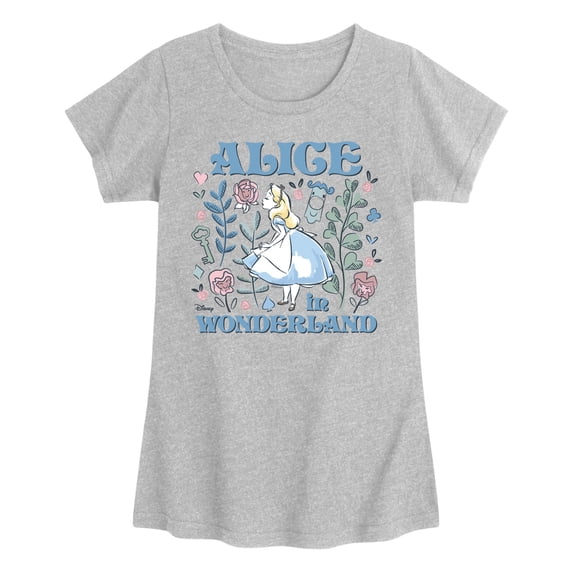 Alice in Wonderland - Pastel Alice Girls' Fitted Short Sleeve Graphic T-Shirt