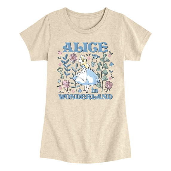 Alice in Wonderland - Pastel Alice Girls' Fitted Short Sleeve Graphic T-Shirt