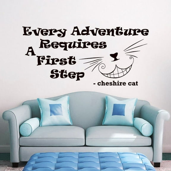 Alice in Wonderland Quote Wall Decal Every Adventure Requires Quote Vinyl Sticker