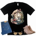 thumbnail image 1 of Alice in Wonderland Shirt, Magic Kingdom Mad Tea Party Shirt Graphic Design Tee Tops (Black-Large), 1 of 5