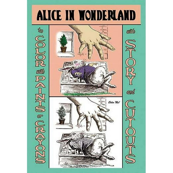 Alice in Wonderland: The White Rabbit and Alice's Big Hand - Color Me!- Fine Art Canvas Print (20" x 30")
