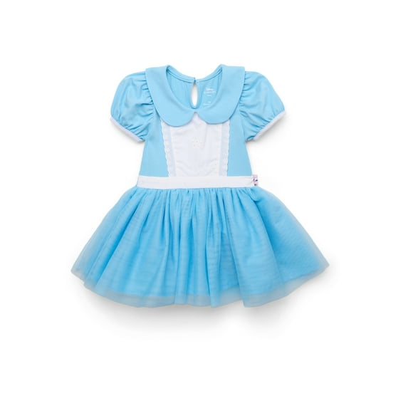 Alice in Wonderland Toddler Girls Cosplay Tutu Dress with Puff Sleeves, Sizes 12M-5T
