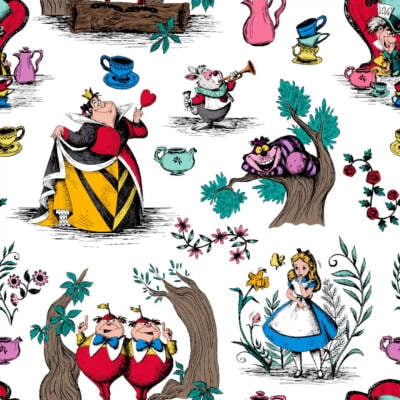 Alice in Wonderland Toile Cotton Fabric (1 yard)