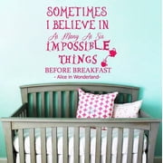 Alice in Wonderland Wall Decal Alice Quote Decal Breakfast Teatime Vinyl Stickers
