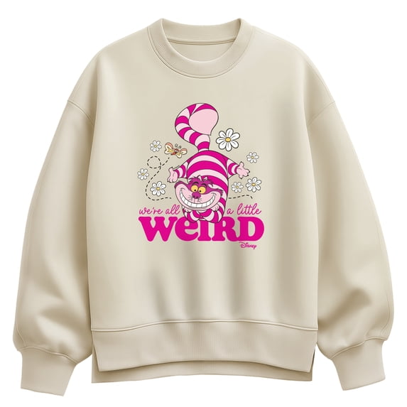 Alice in Wonderland - We're All a Little Weird Women's Oversized Fleece Crew Sweatshirt